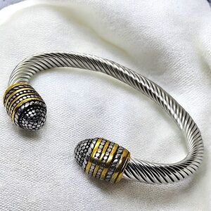 Luxury Stainless Steel Bangle Bracelet Gold & Sterling Silver Plated